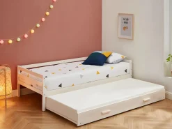 Vente-unique Cama nido infantil 2 x 90 x 190 cm Pino macizo y MDF con colchón AEDAN II Blanco Sale