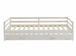 Vente-unique Cama nido infantil 2 x 90 x 190 cm Pino macizo y MDF con colchón AEDAN II Blanco Sale