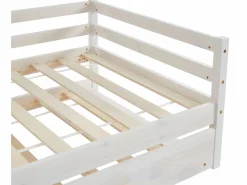 Vente-unique Cama nido infantil 2 x 90 x 190 cm Pino macizo y MDF con colchón AEDAN II Blanco Sale