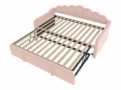 Cama nido infantil 90x200 cm con LED convertible en cama para adultos 180x200 cm, terciopelo, , sin colchón^Hauss Spole Sale