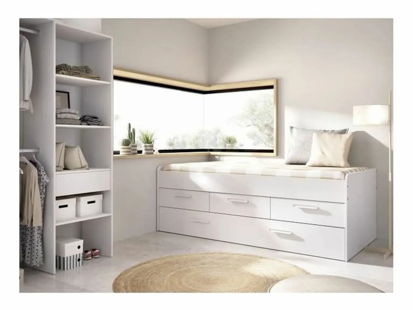 Cama nido Leka con 3 cajones blanco 68x194x95 cm Multicolor Hot