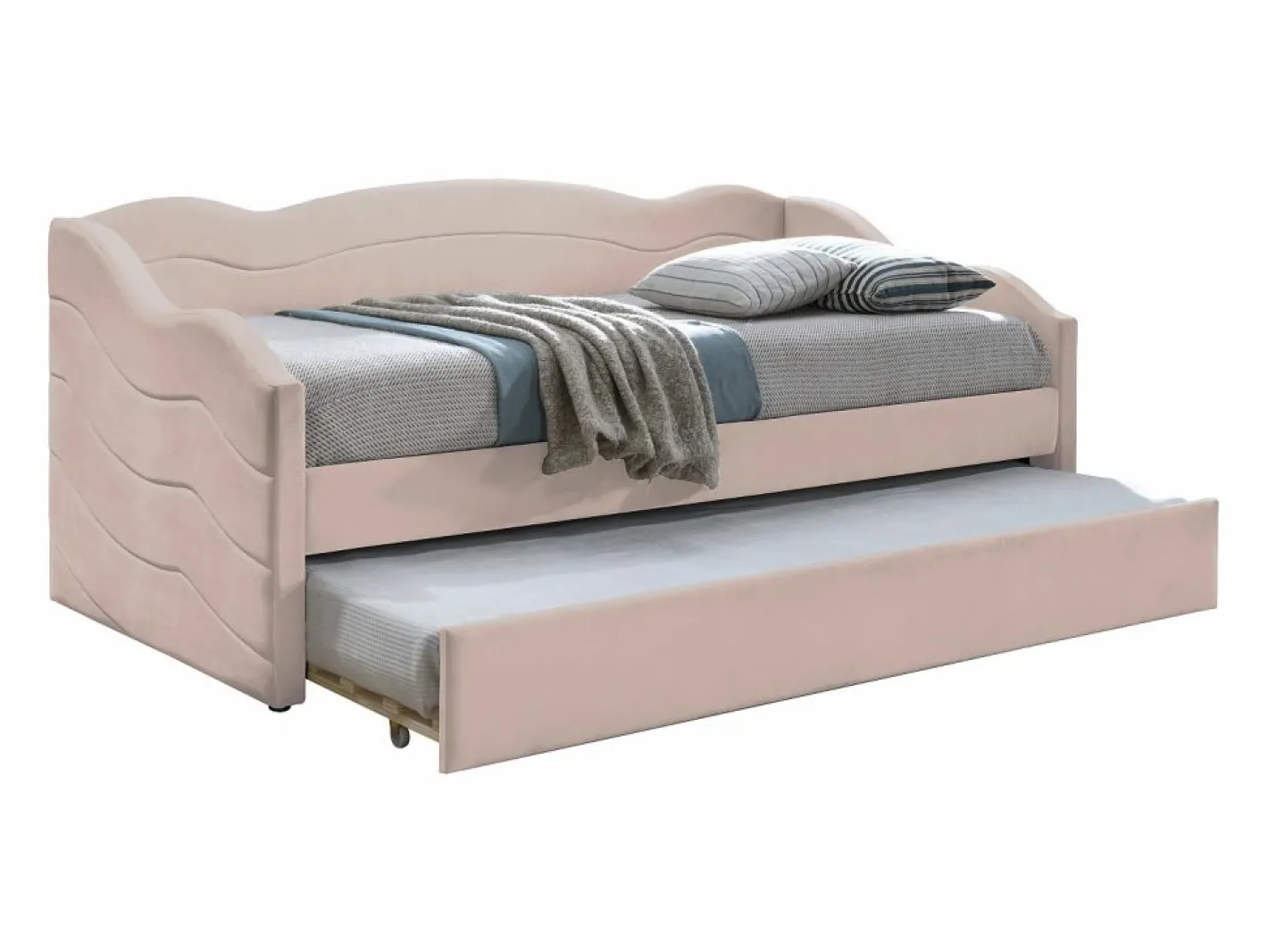 Cama nido LENVIA 2 x 90 x 190 cm en terciopelo -^Vente-unique Sale