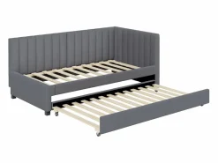Cama nido tapizada 90x200cm - sofá cama nido, somier de láminas, camas juveniles, camas infantiles, camas supletorias, terciopelo -^ New
