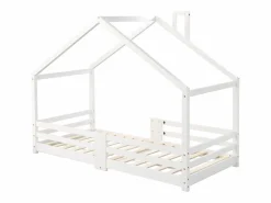 Cama nido 90x200 cm - Cama infantil con somier - protección anticaídas - Blanco Clearance