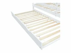 Cama nido 90x200/190 cm - Cama infantil con somier de láminas de madera y ruedas - y natural^ Outlet