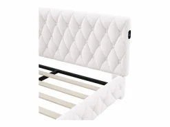 Cama nido 140x200 cm - Terciopelo Teddy, Sofá cama convertible con iluminación LED y carga USB, -^ Outlet