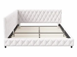 Cama nido 140x200 cm - Terciopelo Teddy, Sofá cama convertible con iluminación LED y carga USB, -^ Outlet