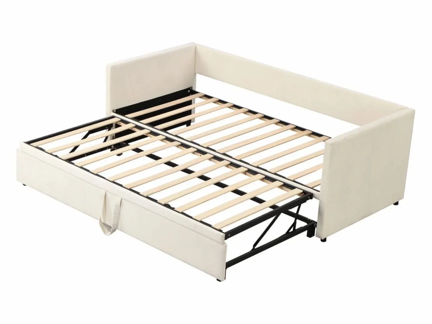 Cama Diván|Cama Nido|Cama nido 90/180x200cm, Sofá cama extensible con somier, estilo escandinavo, terciopelo,