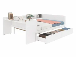Cama Diván|Cama para adultos de 140 x 200 cm - con 2 cajones y estantes - pino - colchón no incluido