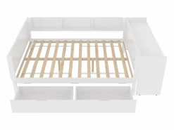 Cama Diván|Cama para adultos de 140 x 200 cm - con 2 cajones y estantes - pino - colchón no incluido