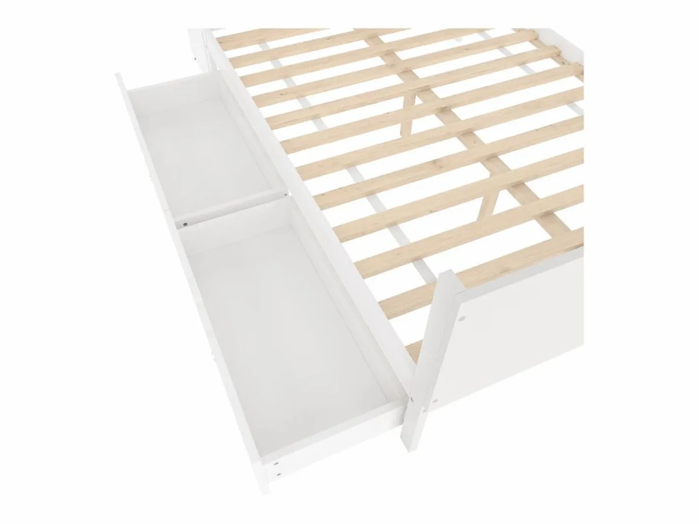 Cama Diván|Cama para adultos de 140 x 200 cm - con 2 cajones y estantes - pino - colchón no incluido