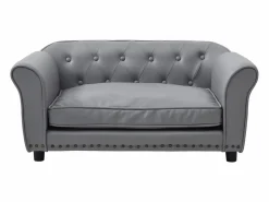 Vente-unique Cama para mascotas de cuero sintético - L.94 x P. 65 x A. 42 cm - - GALIAMA Gris Best