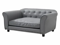 Vente-unique Cama para mascotas de cuero sintético - L.94 x P. 65 x A. 42 cm - - GALIAMA Gris Best