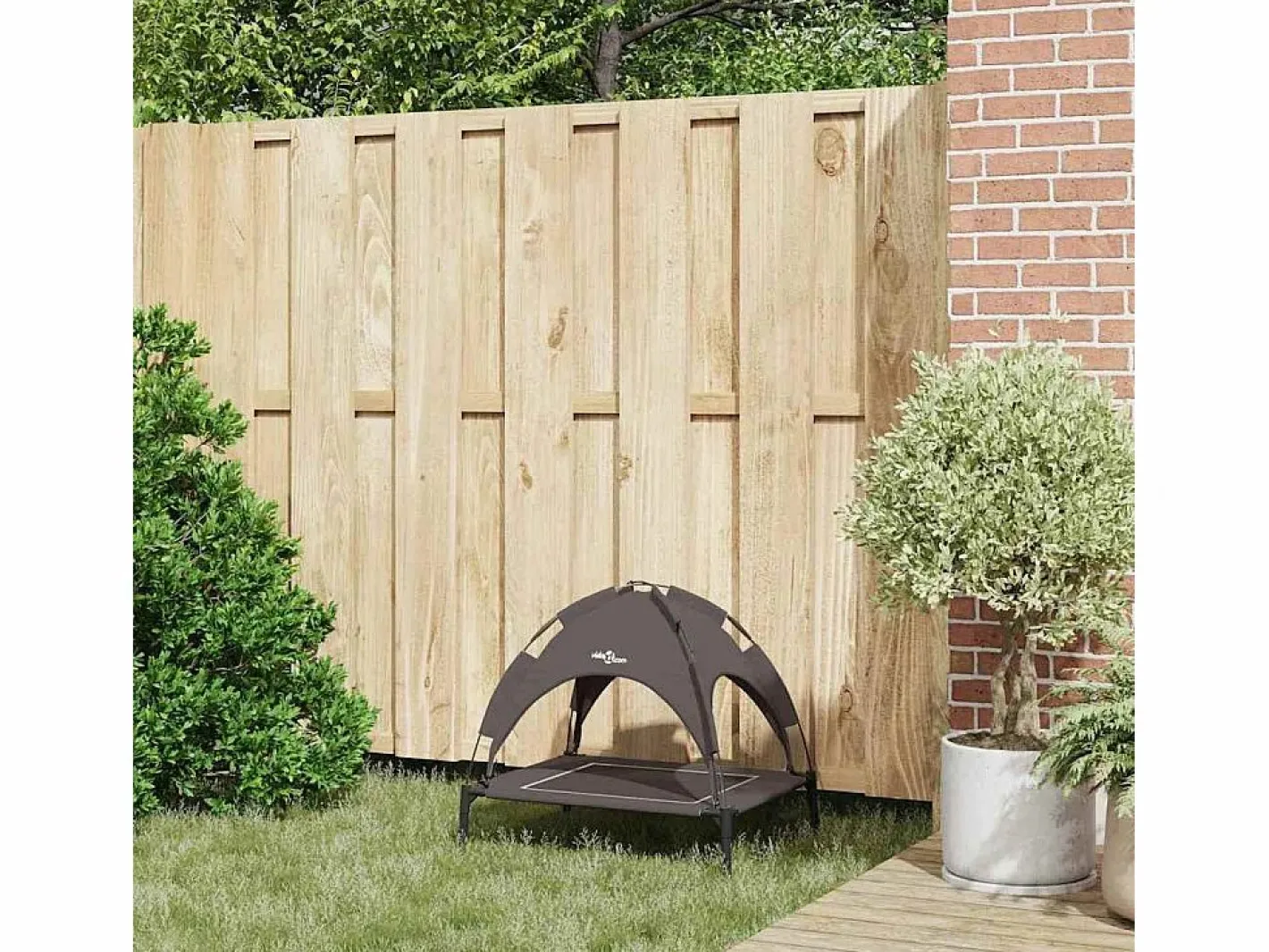 Clicnbuy Cama De Animales De Compañía|Cama para perro Marrón s Acero