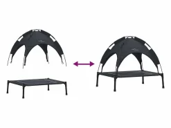 Clicnbuy Cama para perro s Acero Negro Online