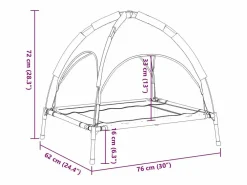 Clicnbuy Cama De Animales De Compañía|Cama para perros con dosel antracita tela oxford y acero