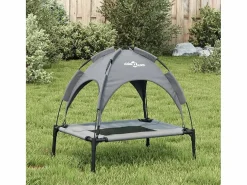 Clicnbuy Cama De Animales De Compañía|Cama para perros con dosel antracita tela oxford y acero