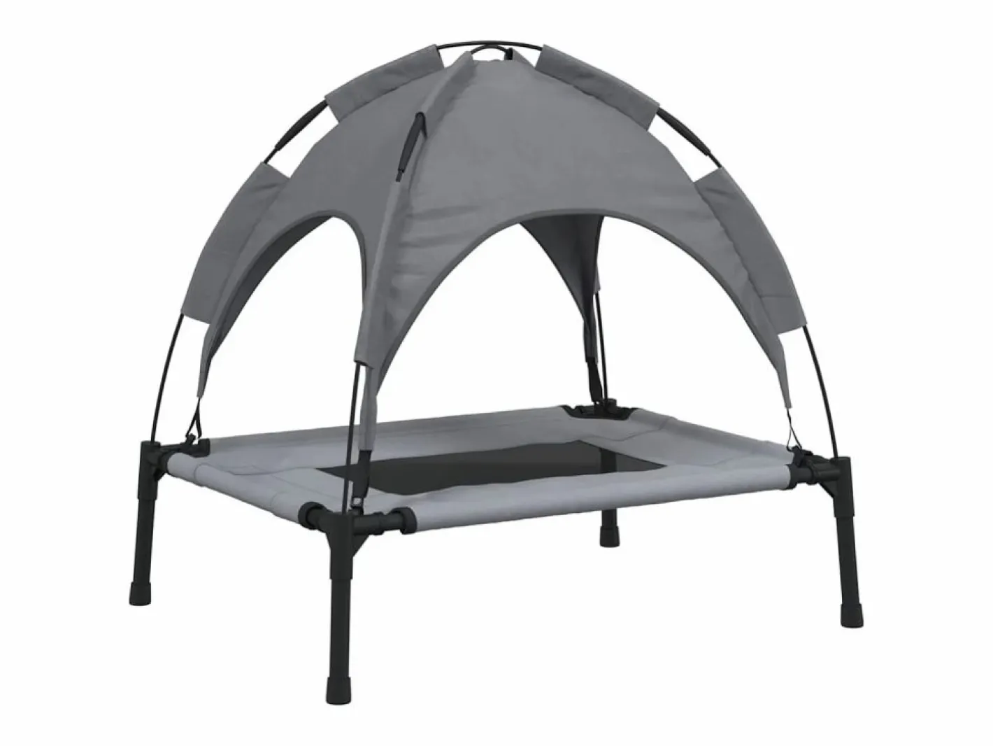 Clicnbuy Cama De Animales De Compañía|Cama para perros con dosel antracita tela oxford y acero