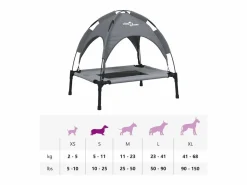 Clicnbuy Cama De Animales De Compañía|Cama para perros con dosel antracita tela oxford y acero