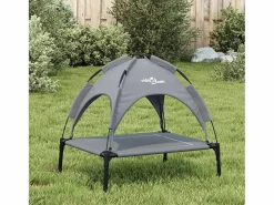 Clicnbuy Cama De Animales De Compañía|Cama para perros con dosel antracita tela oxford y acero