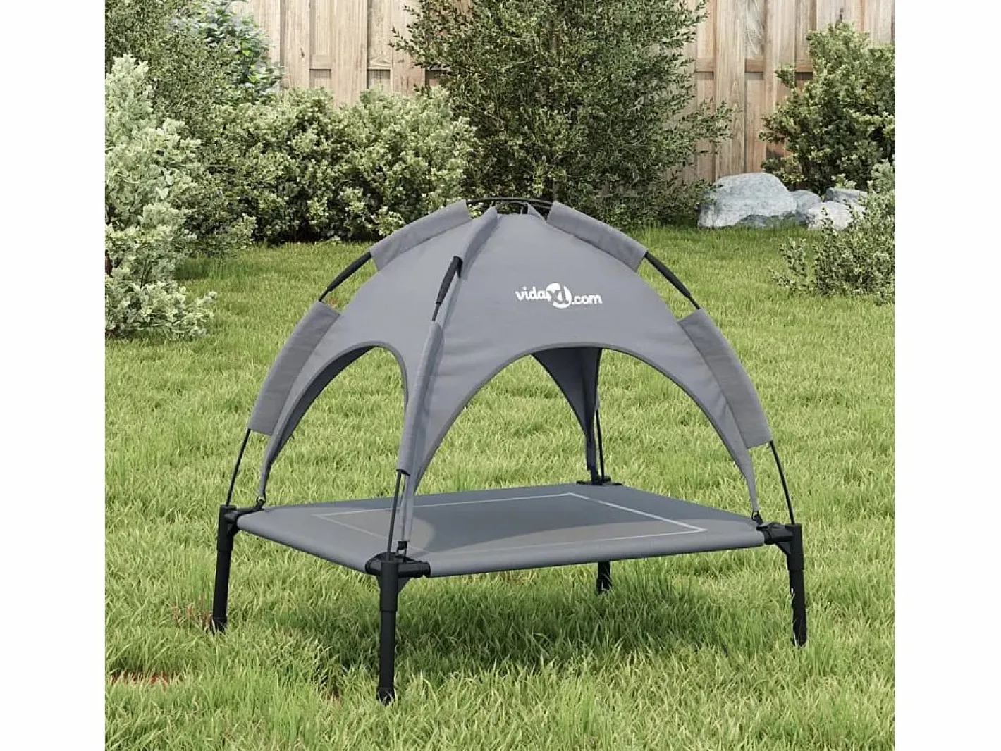 Clicnbuy Cama De Animales De Compañía|Cama para perros con dosel antracita tela oxford y acero