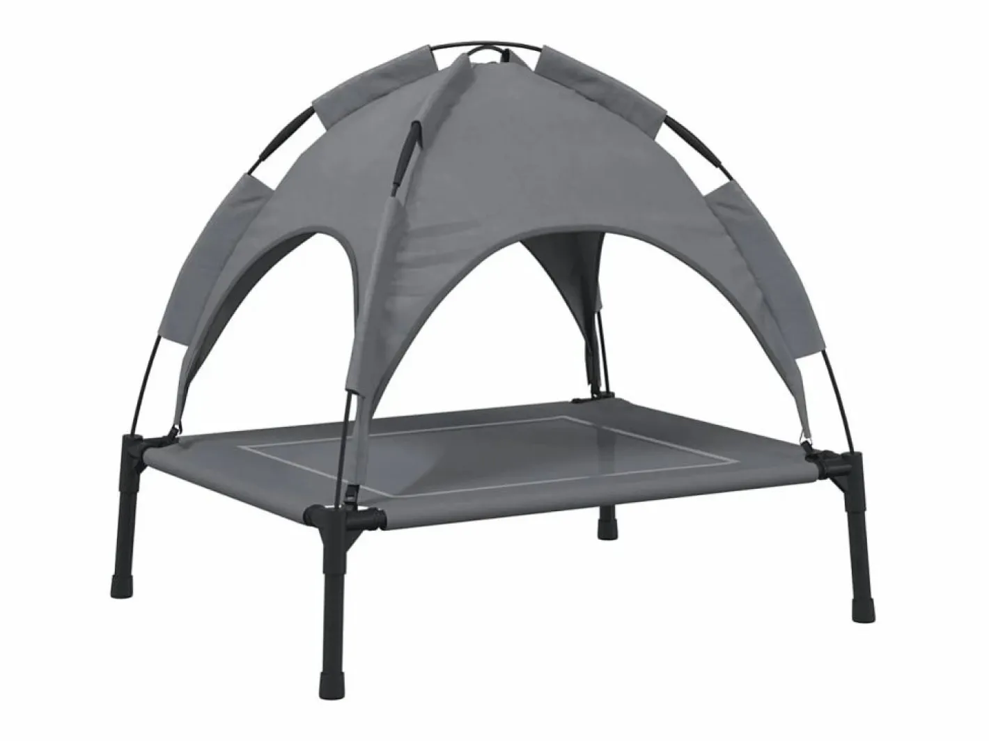 Clicnbuy Cama De Animales De Compañía|Cama para perros con dosel antracita tela oxford y acero