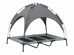 Clicnbuy Cama De Animales De Compañía|Cama para perros con dosel antracita tela oxford y acero
