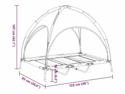 Clicnbuy Cama De Animales De Compañía|Cama para perros con dosel antracita tela oxford y acero