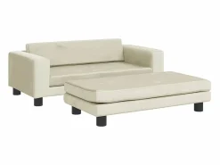 Clicnbuy Cama para perros con extensión terciopelo 100x50x30 cm Crema Sale