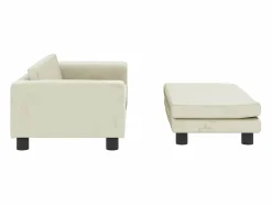 Clicnbuy Cama para perros con extensión terciopelo 100x50x30 cm Crema Sale