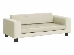 Clicnbuy Cama para perros con extensión terciopelo 100x50x30 cm Crema Sale