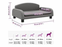 Clicnbuy Cama De Animales De Compañía|Cama para perros de cuero sintético 70x45x30 cm