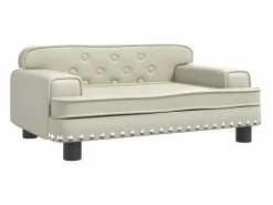 Clicnbuy Cama para perros de cuero sintético 70x45x30 cm Crema Clearance