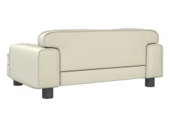 Clicnbuy Cama para perros de cuero sintético 70x45x30 cm Crema Clearance