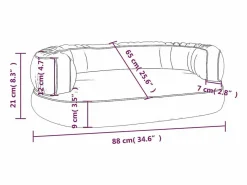 Clicnbuy Cama De Animales De Compañía|Cama para perros de espuma cuero sintético oscuro 88x65 cm