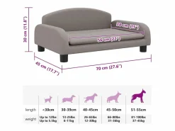 Clicnbuy Cama para perros de tela gris taupé 70x45x30 cm Topo Clearance