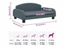 Cama para perros de tela oscuro 70x45x30 cm^Clicnbuy Best