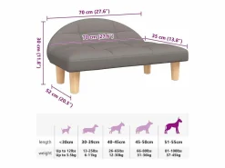 Cama para perros de tela gris taupe 70x52x30 cm^Clicnbuy Outlet