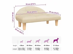 Clicnbuy Cama De Animales De Compañía|Cama para perros de tela 70x52x30 cm