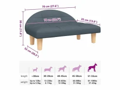Cama para perros de tela oscuro 70x52x30 cm^Clicnbuy Best