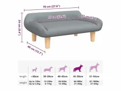Cama para perros de tela claro 70x40x24 cm^Clicnbuy Best