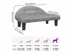 Clicnbuy Cama De Animales De Compañía|Cama para perros de terciopelo claro 70x52x30 cm