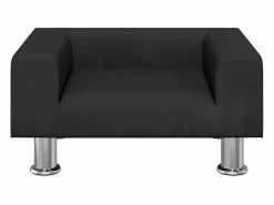 Clicnbuy Cama De Animales De Compañía|Cama para perros de terciopelo negra 50x40x26,5 cm