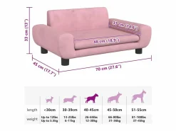Clicnbuy Cama De Animales De Compañía|Cama para perros de terciopelo 70x45x33 cm