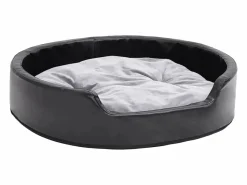 Clicnbuy Cama De Animales De Compañía|Cama para perros felpa y cuero sintético gris 79x70x19 cm