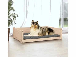 Clicnbuy Cama De Animales De Compañía|Cama para perros madera maciza de pino 95,5x65,5x28 cm