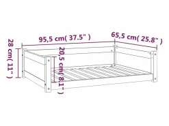 Clicnbuy Cama De Animales De Compañía|Cama para perros madera maciza de pino 95,5x65,5x28 cm