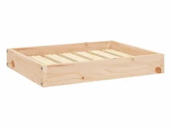 Clicnbuy Cama para perros madera maciza de pino 61,5x49x9 cm Marru00f3n Discount