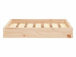 Clicnbuy Cama para perros madera maciza de pino 61,5x49x9 cm Marru00f3n Discount