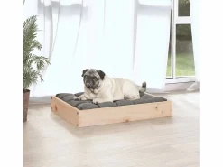Clicnbuy Cama para perros madera maciza de pino 61,5x49x9 cm Marru00f3n Discount